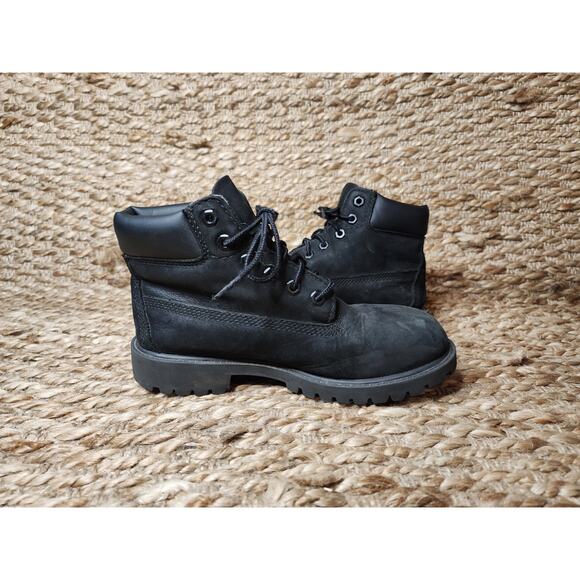 Timberland 6” Premium Waterproof Black Boots Youth Boys Size 2 Winter Outdoor - Picture 7 of 11